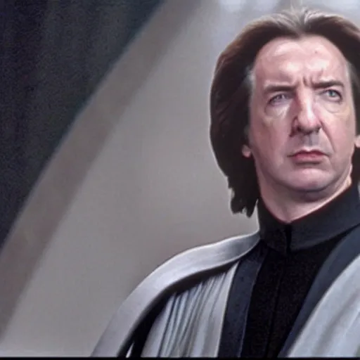 Image similar to movie still of alan rickman as emporer palpatine star wars ( 1 9 7 7 )