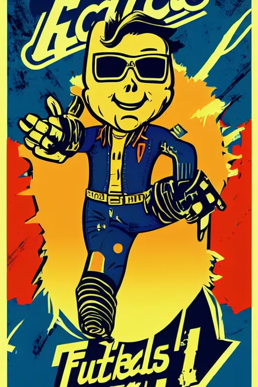 Image similar to fallout 7 6 retro futurist illustration art by butcher billy, sticker, colorful, illustration, highly detailed, simple, smooth and clean vector curves, no jagged lines, vector art, smooth andy warhol style