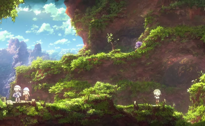 Prompt: made in abyss beautiful scenery, ultra detailed, 8k