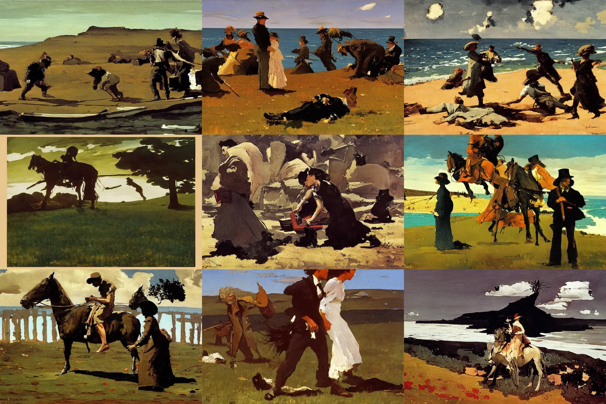 Prompt: painting by homer winslow as movie still