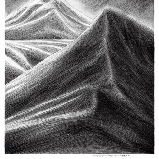 Prompt: hills of dreams, black and white, artstation, pencil illustration