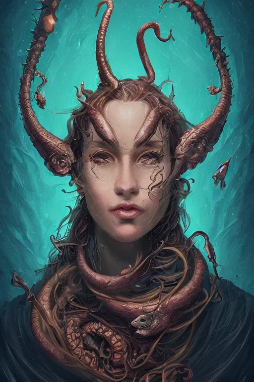 Image similar to portrait of wyrm mouse summoner physically accurate, moody dynamic lighting, very very intricate, very very elegant, highly detailed, digital painting, artstation, in the style of Rob Lefield and Dan Mumford , trending on artstation, digital art,surrealism ,macro,blueprint ,vaporwave ,