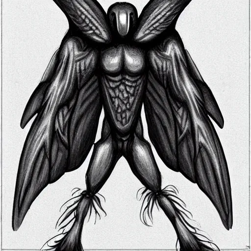 Image similar to a man was eaten by a giant mothman, he could only scream, ultra realistic pictures, detailed, hd, trending on deviantart