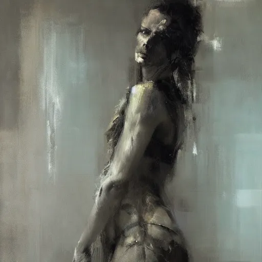 Prompt: full length portrait of a goddess, by Jeremy Mann, detailed, stylized, loose brush strokes, intricate, realistic