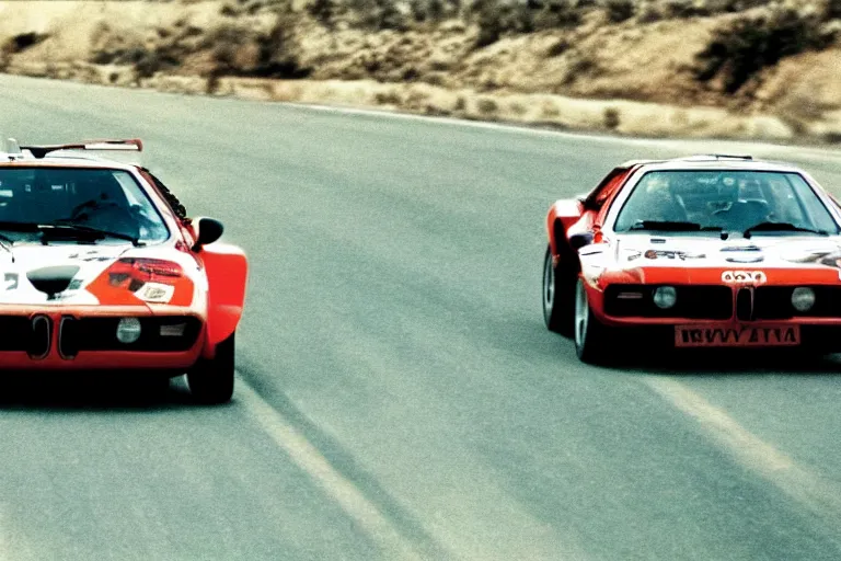 Prompt: BMW M1 Stratos!!!!!!!!!!, movie still, speed, cinematic Eastman 5384 film