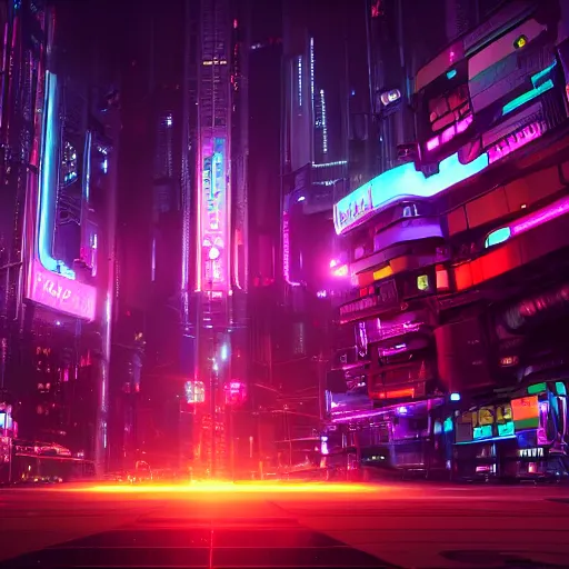 Image similar to A cybernetic creature in a neon-lit cityscape, Unreal Engine, 8k, by Jordan Grimmer and Artur little