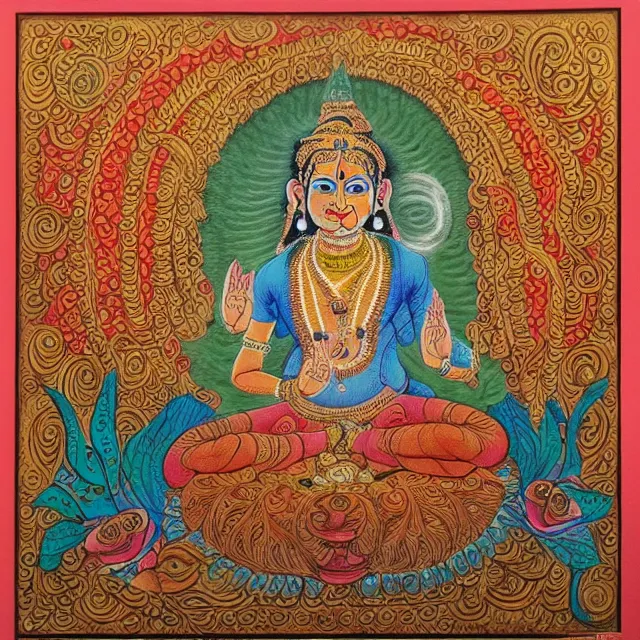 Image similar to rebirth, hindu art style