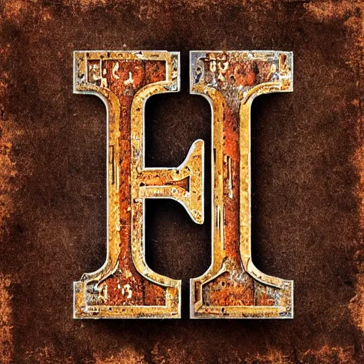 Prompt: very beautiful lettering of the letters CEH with a rusty iron texture, realistic, detailed,