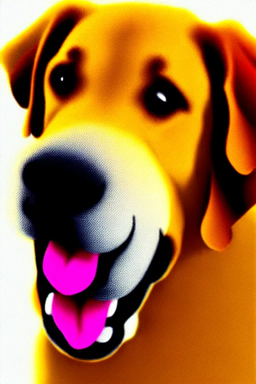 Image similar to golden retriever, disney style, sharp lines, high detail