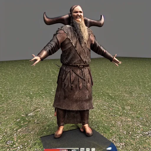 Prompt: 3d scan t-pose rigged viking
