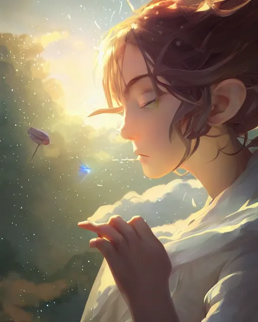 Prompt: goddess pulling meteors from the sky, ambient lighting, full shot, detailed face, 3 d shading, by makoto shinkai, stanley artgerm lau, wlop, rossdraws