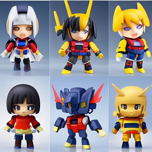 Image similar to high quality portrait flat matte painting of gundam in the style of nendoroid and Toon toys , flat anime style, thick painting, medium close-up