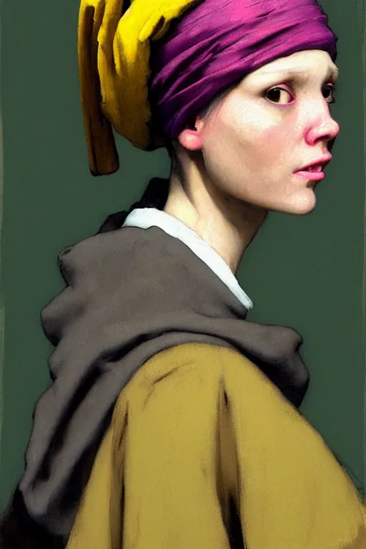 Image similar to full character portrait not the girl with the pearl earring in the style of half - life 2 team fortress 2 scout video game character art character design, painting by gaston bussiere, katsuya terada, nc wyeth, greg rutkowski, craig mullins, vermeer, frank frazetta, mucha, tom of finland, trending on artstation, jeffery catherine jones