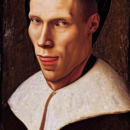 Image similar to A 15th century medieval renaissance oil painting of Jerma985, portrait of Jerma985, grainy, realistic, very realistic, hyperrealistic, highly detailed, very detailed, extremely detailed, very neat, very epic, very cool, detailed, trending on artstation