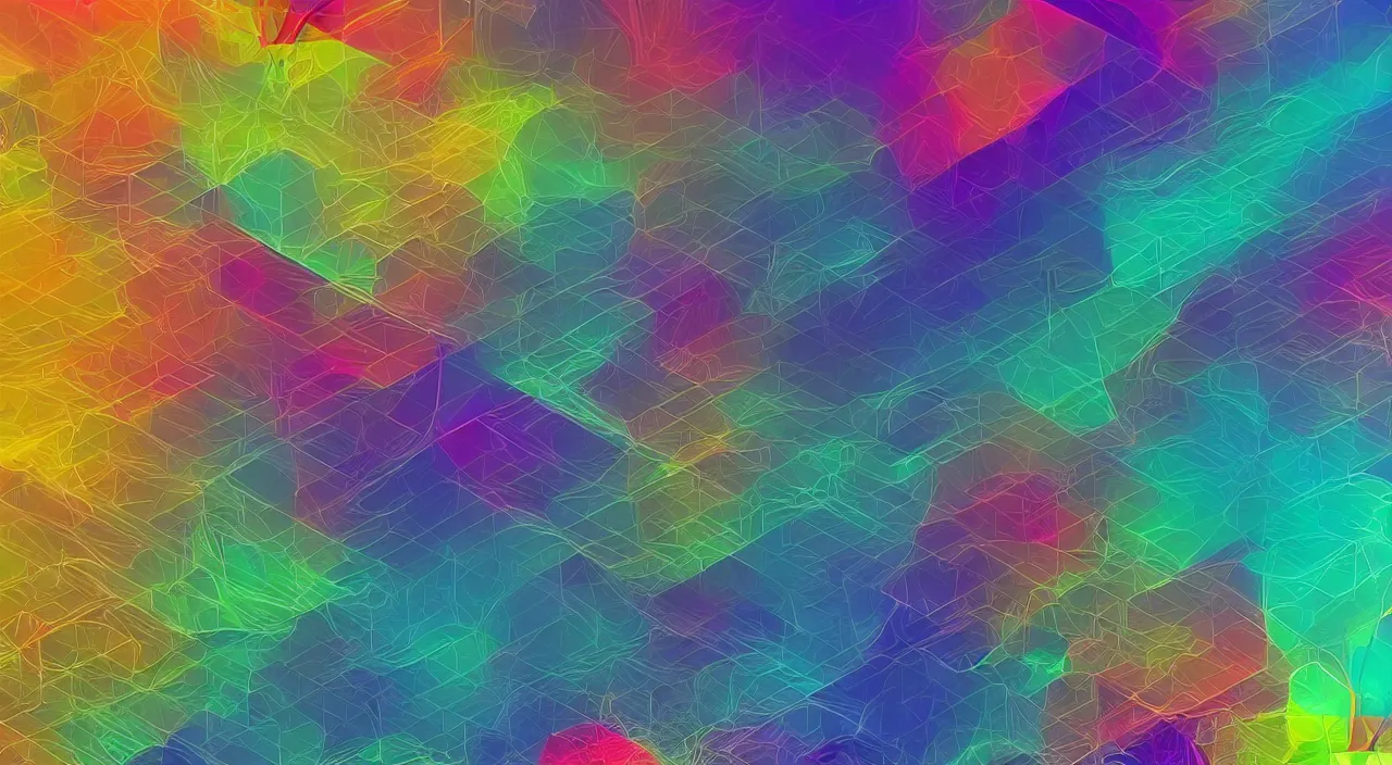 Image similar to A desktop wallpaper that visualizes AI, blend elements, stylistic, visualize, Machine Learning, vivid colors, geometric but organic, iPhone wallpaper, surrealism