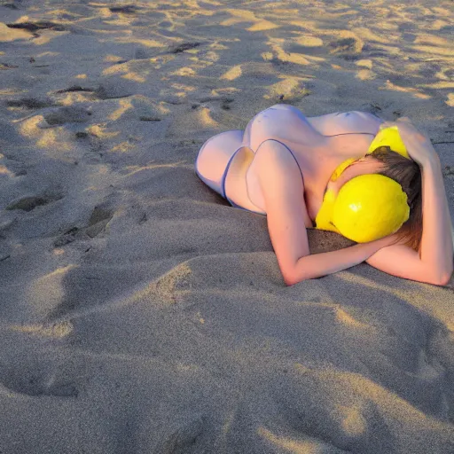 Image similar to lemon relaxing on the beach