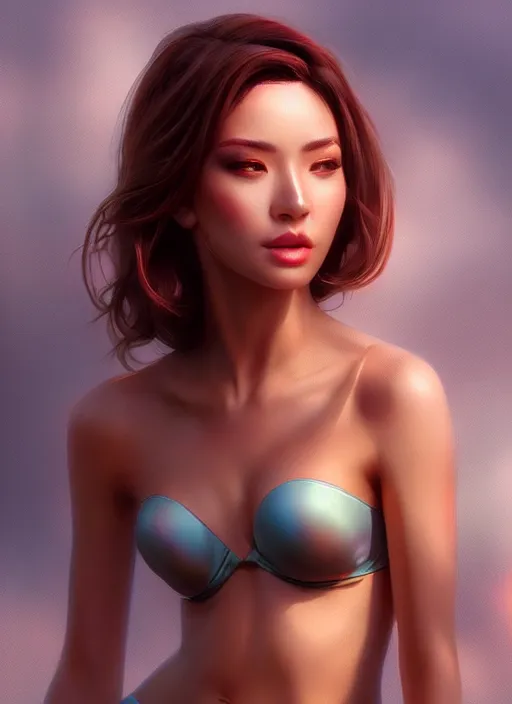 Image similar to photo of a gorgeous female in the style of stefan kostic, realistic, professionally, professionally color graded, half body shot, sharp focus, 8 k high definition, insanely detailed, intricate, elegant, art by stanley lau and artgerm