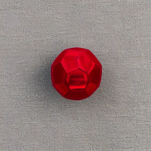 Prompt: nacre spheres on a red cube