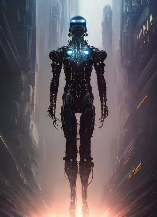 Prompt: Centered portrait shot of a human cyborg, cyberpunk, sci-fi fantasy, dramatic lighting, cinematic, establishing shot, extremely high detail, cinematic lighting, by Yoshitaka Amano, Ruan Jia, Kentaro Miura, Artgerm, post processed, concept art, artstation, style by eddie mendoza, raphael lacoste, alex ross, 8K, unreal engine, octane render