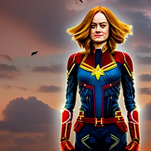 Prompt: emma stone as captain marvel