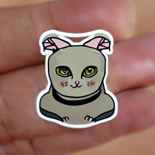Image similar to cute chubby sphinx cat sticker