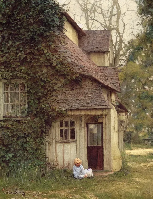 Prompt: peasant boy praying in country house in front of an icon, cottage core, cinematic focus, polaroid photo bleached vintage pastel colors high - key lighting, soft lights, foggy, by steve hanks, by lisa yuskavage, by serov valentin, by tarkovsky, detailed, oil on canvas