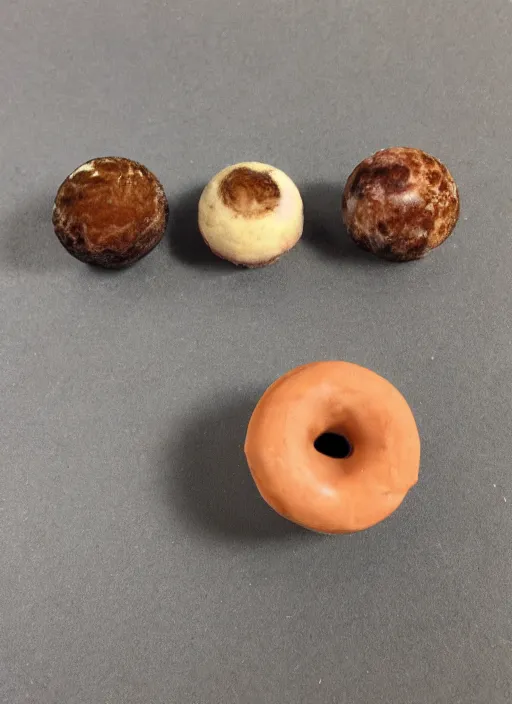 Image similar to realistic miniature of planets in the donut shape on space