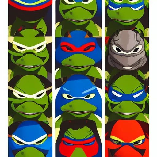 Image similar to face icon stylized minimalist teenage mutant ninja turtles, loftis, cory behance hd by jesper ejsing, by rhads, makoto shinkai and lois van baarle, ilya kuvshinov, rossdraws global illumination