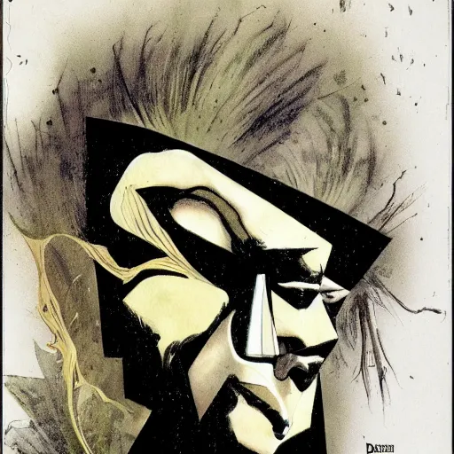 Image similar to the sandman illustrated by dave mckean