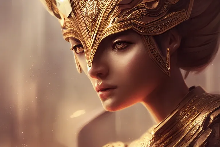 Image similar to photo of goddes of war in modern city, elegant, highly detailed, smooth, sharp focus, illustration, beautiful, geometric, trending on artstation, cinematic, artwork by WLOP