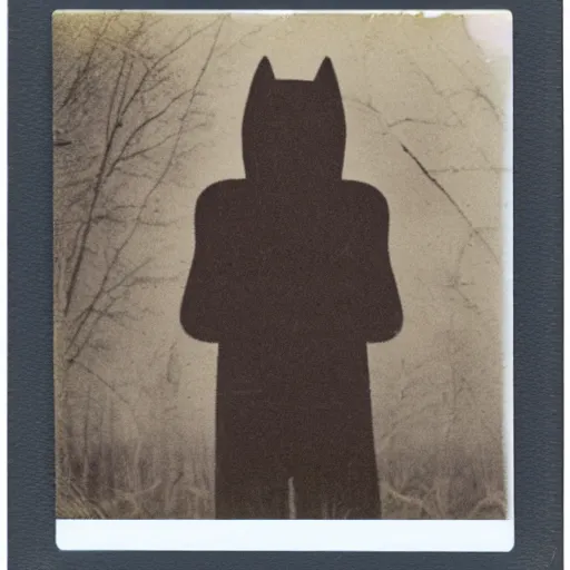 Prompt: a polaroid of a mysterious cryptid