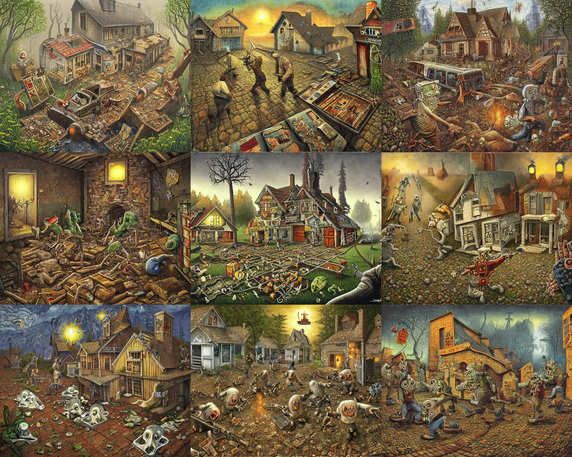 Prompt: Left 4 Dead 2, painted by Jacek Yerka