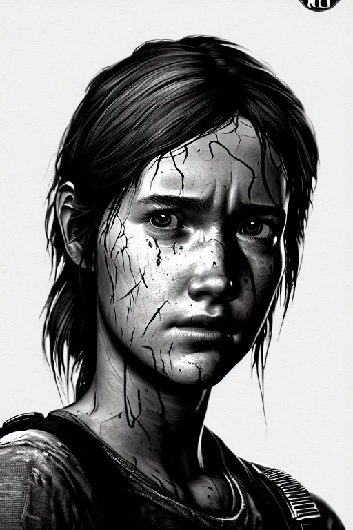 Prompt: ultra detailed facial portrait of ellie from the last of us part 2, micro expressions, highly detailed, trending on artstation, cinematic lightning, sharp focus, illustration, 8 k, elegant, leica sl 2 3 0 mm