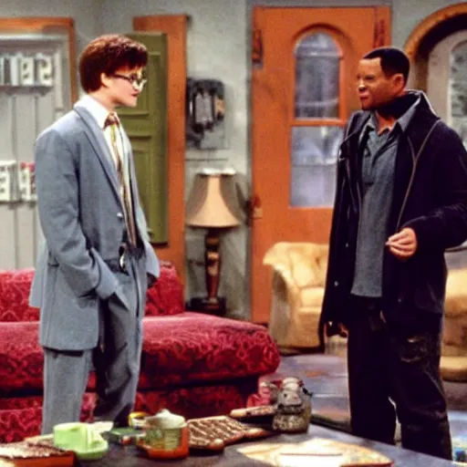 Image similar to Harry Potter on the fresh prince tv show with will smith, movie still,