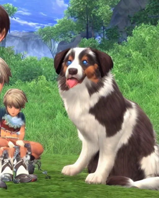 Image similar to australian shepherd with noah in xenoblade chronicles