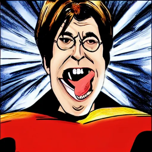 Image similar to bill hicks as a superhero character