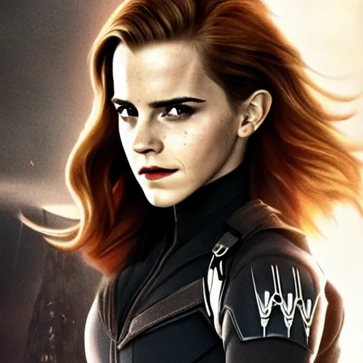 Image similar to Emma Watson as Black Widow