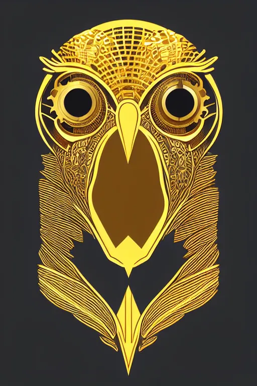 Image similar to Portrait of eagle, steampunk, gold, colorful, illustration, highly detailed, simple, smooth and clean vector curves, no jagged lines, vector art, smooth