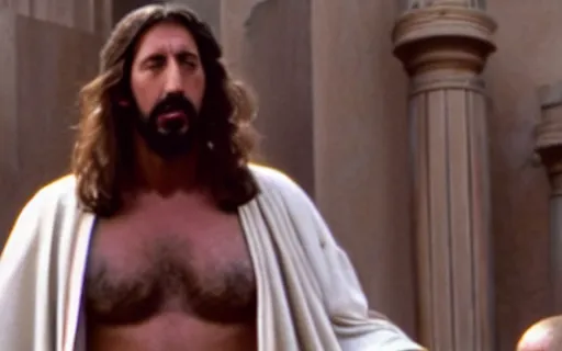 Image similar to a still of adam sandler as jesus christ in jesus christ superstar (1973)