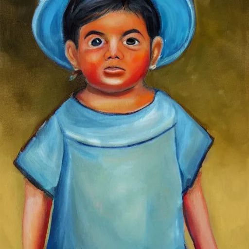 Prompt: painting of a cute roman - mexican