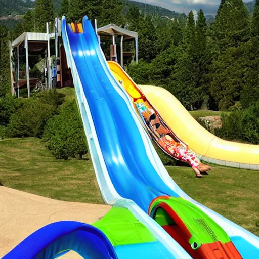 Image similar to The ultimate water slide