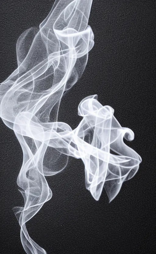Prompt: elegant thin smoke on black background