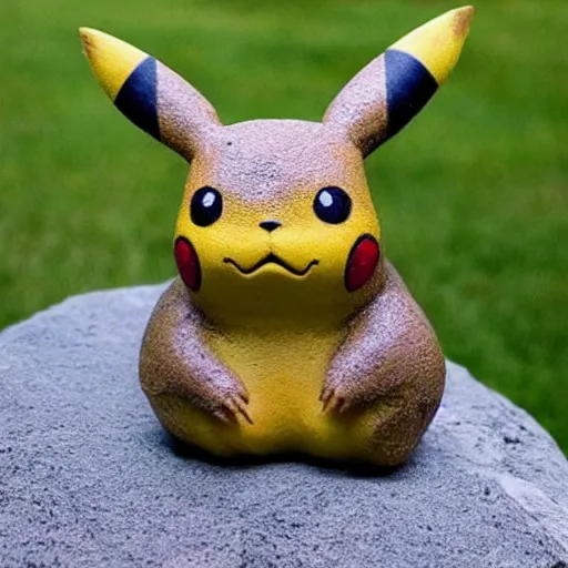 Image similar to Pikachu Sculpture made out of stone