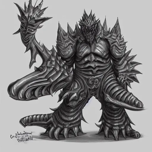 Image similar to highly detailed concept art for a Runescape high level boss monster