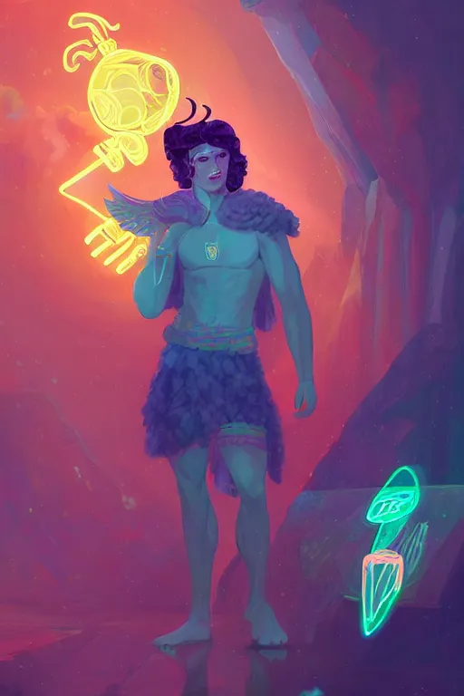 Image similar to highly detailed, the handsome greek god hermes, wearing winged helmet, holding glowing laptop computer, clouds of glowing binary code, digital painting bioluminance alena aenami artworks in 4 k design by lois van baarle by sung choi by john kirby artgerm style pascal blanche and magali villeneuve