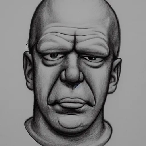 Prompt: pencil sketch portrait of homer simpson,