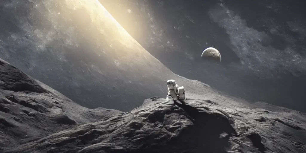 Image similar to 1500's interpretation of the moon landing, trending on artstation, beautiful art, 8k, cinematic, scene from a movie, dramatic, soft lighting, concept art