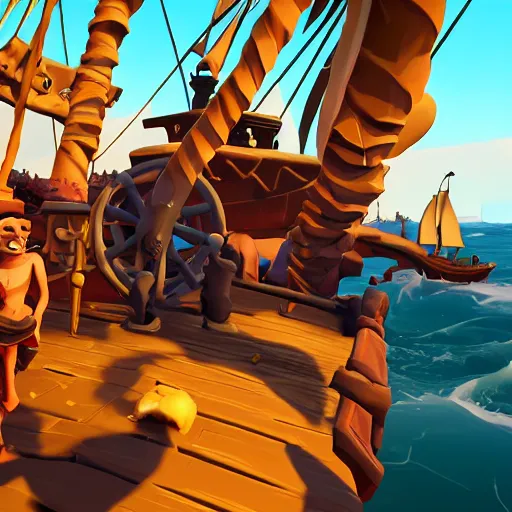 Image similar to Davey Jones in Sea of Thieves, screenshot, obama edition