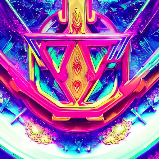 Image similar to a and w vaporwave logo, colorful, digital art, cosmic, 3 d high definition, trending on art station, photorealistic, high resolution, 8 k, octane, hyper detailed, insane details, intricate, elite, ornate, elegant trend, highly detailed and intricate, sharp focus, photography, unreal engine