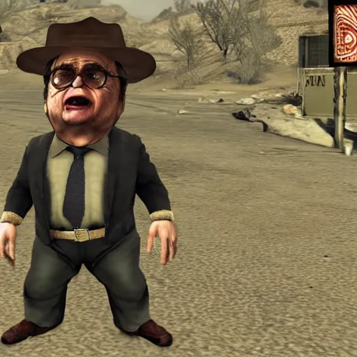 Image similar to Danny devito in the style of fallout: New Vegas game